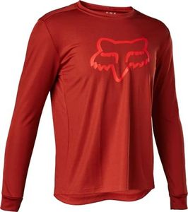 Fox Racing Kids' Youth Ranger Long Sleeve Mountain Biking Jersey, RED Clay, Medium