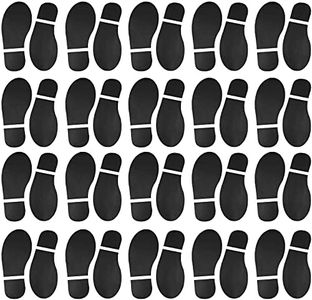 20 Pairs 40 Prints Black Shoes Footprint Stickers PVC Footprint Decals for Office School Floor Wall Stairs to Guide Directions