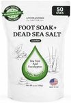 Aromasong Tea Tree Foot Soak Treatment with 7 Essential Oils - OptiMSM - Eucalyptus Oil with Dead Sea Salt 14 OZ.