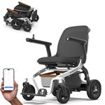 ROBOOTER E40: Portable Electric Wheelchair for Adults, Foldable Lightweight Airline-Friendly Design, Extended Range for Everyday Use and Travelling - Motorized Power Chair supporting up to 330 lbs (Marble White)