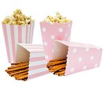 Disposable Popcorn Cup, 24 Pack Striped Popcorn Boxes Containers Paper Popcorn Bags Paper Popcorn Chicken Bags for Carnival, Party, Movie, Popcorn Party Supplies for Movie Nights