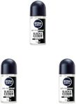 NIVEA MEN Black & White Original Anti-Perspirant Deodorant Roll-On (50mL), Men's Anti-Perspirant Deodorant + Masculine Fragrance Men's Deodorant Roll-On (Pack of 3)