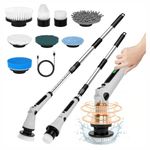 Goodscity Electric Ultra Flexi Spin Scrubber, Cordless Cleaning Brush for Home, Kitchen, Bathroom,Window, Tiles, Car| 4 Angles| Adjustable SS Handle |Type-C Charging | Grey|GC-231