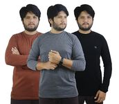 Bahob® 3 Pack Men's Long-Sleeved T-Shirt Round Neck T-Shirts Comfortable Crewneck Neck Tops for Men Soft Cotton S-3XL (MFTS-160-B, Large)