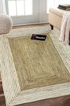 Housine® Jute Rug,Natural Jute fibers, Hand-Knotted, Soft Rug and high Durability, for Living Room, Dining Room, Bedroom, Corridor - Natural (RUGS13, 2 feet x 8 feet - Runner)