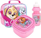 Top Linen Kids Insulated Lunch Bag Set - 3pcs Children Travelling Food Box Set Includes Insulated Bag, Sandwich Box, & Bottle - BPA Free - Pink Paw Patrol Mission Have Fun! Lunch Box