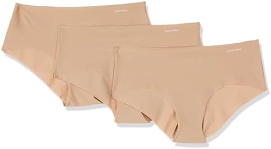 Calvin Klein Women's Invisibles Hipster, Light Caramel, Large (Pack of 3)