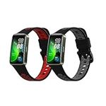 kwmobile Straps Compatible with Huawei Band 9 / Band 8 Straps - 2x Replacement Silicone Watch Bands