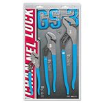 Channellock GS-3 Tongue and Groove Plier Set, 6 1/2", 9 1/2" and 12", Straight Jaw