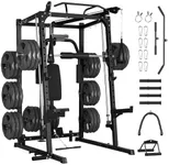 GarveeLife Smith Machine, 2000LBS Squat Rack for Home Gym, Multi-Function Power Cage Cable Crossover System Strength Training Equipment, LAT Pulldown Machines, 8 Weight Storage Pin, No Weight Plates