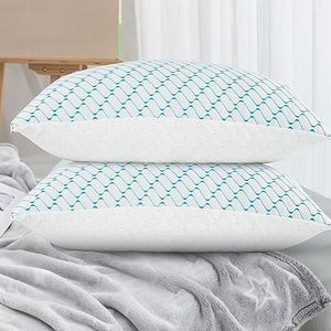 VAINOC Memory Foam Pillows Standard Size Set of 2, Adjustable Cooling Pillow for Side Back Stomach Sleepers with Washable Removable Cover