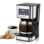 Taylor Swoden Filter Coffee Machine, Drip Coffee Maker with Programmable 24hr Timer, Keep Warm & Anti-Drip, Reusable Filter Fast Brewing - Darcy 950W 1.5 L Black Stainless Steel