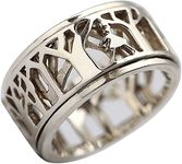 Energy Stone Lady and Man in Nature Sterling Silver Meditation Spinner Ring (Style SR80) (Lady in Nature, 9)