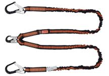 BLACK+DECKER Twin Leg Expandable Shock Absorbing Lanyard for Fall Arrest & Free Movement in Height with Hook | Lanyard for Construction, Climbing & Roofing | ANSI & OSHA Certified | BXFP0625IN
