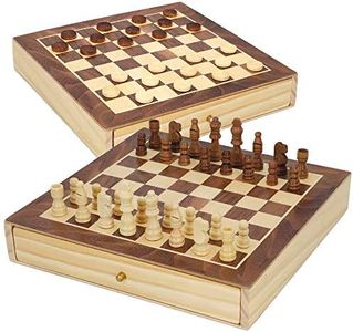ColorBaby - Juegos de Mesa ajedrez y Damas 2 en 1 Madera con caj�ón CB Games, 30 x 30 cm, Grande (45594)