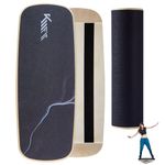 KM-Fit Balance Board | wooden balance board | indoor skateboard indoor board | surfboard, surfboard for coordination training | strength & balance trainer | indoor surfing & skating