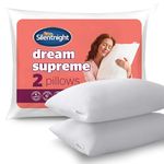 Silentnight Dream Supreme Pillows 2 Pack - Cloud-Like Comfort for Front, Back & Side Sleepers Medium Soft Support with Soft Touch Hypoallergenic Covers - Machine Washable - Pack of 2