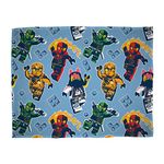 Character World Officially Licensed Lego Ninjago Fleece Blanket | Super Soft Warm True Design Throw, | Perfect For The Home, Bedroom, Camping & Sleepovers