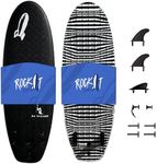 Rock-It DA Wizard Performance Soft Top Surfboard, 4’10” / 39L Foam Surfboard for Ocean, Wave Pool, River Surfing and More with 2+1 fin System and Reinforced Deck and Rails Developed in Hawaii (Black)