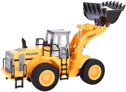 Top Race Diecast Heavy Metal Construction Toys Front Loader Excavator Toy for Kids - 1:40 Scale Model with Realistic Design - Durable Metal Build for Sand, Park, or Indoor Play