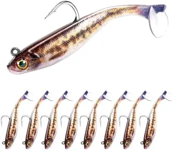 FONMANG 8-Piece Swim Baits for Bass Fishing, Pre-Rigged Jig Heads Soft Plastic Walleye Fishing Lures, Paddle Tail Swimbaits for Bass Fishing, Fishing Bait for Freshwater Saltwater Gifts 2.5in