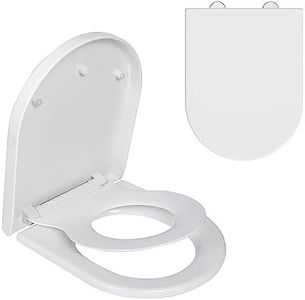 Thicken D-Shaped Toilet Seat,Toilet Seat with Built-in Potty Training Seat,2-in-1 Family Toilet Seat Cover,Slow-Close Kids Toddler Potty Training Toilet Seat,Toilet Seats Fits Both Adult and Child