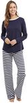 jijamas Incredibly Soft Pima Cotton Women's Pajamas Set - The Soulmate in Navy Blue