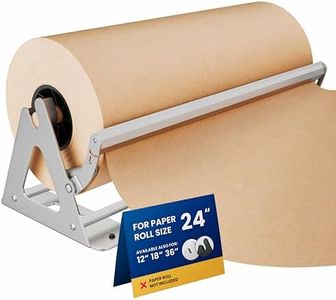 DIY Crew 24 Inch Paper Roll Dispenser and Cutter - Heavy-Duty Wall Mountable, Non Slip Tabletop - Kraft, Freezer, Butcher Paper - Up to 1000ft Rolls