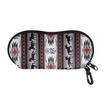 SEANATIVE Southwest Aztec African Ethnic Style Women EyeGlasses Case with Belt Clip Lightweight Safety Pouch Spectacle Box