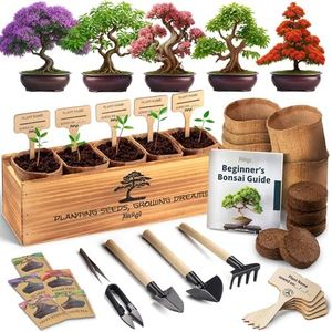 AVERGO Bonsai Tree Kit for Beginners – 5X Unique Japanese Bonzai Trees | Complete Indoor Bonsai Starter Kit for Growing Bonsai Plants with Tools & Planters – DIY Gardening Gifts for Women & Men