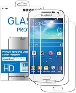 Novago Galaxy S4 Pack of 2 High Transparency and Resistant Tempered Glass Screen Protectors for Samsung Galaxy S4 i9500