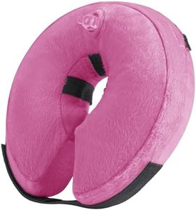 MI CASA Protective Inflatable Collar for Dogs and Cats, Washable Soft Pet Cone Recovery Collar with Adjustable Buckle for Dogs Cats Surgery Injuries Recovery (Pink, M 10''-15'')