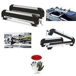 COMPATIBLE WITH HONDA CIVIC 5P ALUMINUM SKI RACKS FOR CAR ROOF RACKS WITH 4 PAIRS OF SKIS OR 2 SNOWBOARDS MENABO APPROVED SKI RACKS