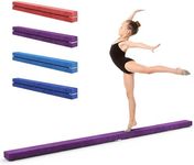 Dripex Folding Gymnastics Balance Beam 210cm Kids Training Beam High Density EVA Faux Suede for Home Gym Exercise