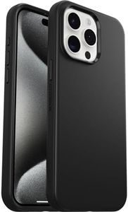 OtterBox iPhone 15 Pro MAX (Only) Symmetry Series Case - Black, Snaps to MagSafe, Ultra-Sleek, Raised Edges Protect Camera & Screen (Ships in polybag, Ideal for Business customers)