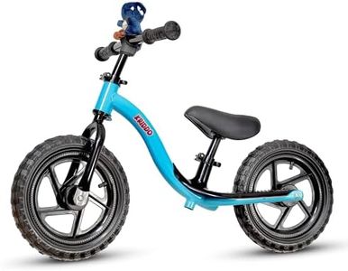 KRIDDO Toddler Balance Bike 2 Year Old, Age 18 Months to 5 Years Old, Early Learning Interactive Push Bicycle with Steady Balancing and Footrest, 2-5 Boys Girls, Blue