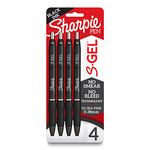 Sharpie S-Gel, Gel Pens, Ultra Fine Point (0.38mm), Black, 4 Count