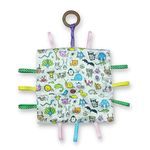 Glee Natural Toys Crinkly (Animals) Sensory Toy for Infant/Baby (0+ M) | Neemwood Teether Ring | Bath Toy | Cloth Book | Encourage Fine Motor Skills |Tummy Time| Attach to Crib, Stroller or Car Seat