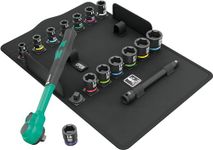 Wera 8100 SB 12 Zyklop Comfort Ratchet Set, reversing Lever, 3/8" Drive, Metric - 05005530001