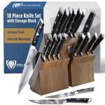 DALSTRONG Knife Block Set - 18 Piece Colossal Knife Set - Gladiator Series - High Carbon German Steel - Acacia Wood - ABS Handles Kitchen Knives - Premium Kitchen Knife Set with Block - NSF Certified