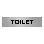 Slimline Aluminium Toilet Door Sign from ViroDisplay® - Rigid Brushed Silver 0.5mm - 200 x 50mm Office Sign - Durable Printed Surface - Self-Adhesive Fixing (1)