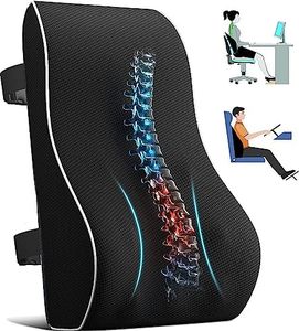 Moslyn Lumbar Support Pillow for Office Chair Back Support Pillow for Car, Computer, Gaming Chair, Recliner Memory Foam Back Cushion for Back Pain Relief, Mesh Cover Double Adjustable Straps