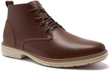 Men's Orthopedic Business Leather Chukka Boots: Plantar Fasciitis Heel Spur Ankle Support Gowalk Formal Wingtip Oxfords, Comfortable High Arch Neuropathy Casual Lace Up Ankle Boots Dark Brown Size 14