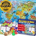 Quokka Board Game, 1 to 10 Players | Learning, Educational | Geography, World | 100 Question Cards, Top Facts | Indoor, Outdoor | Kids, Teens, Adults, Family