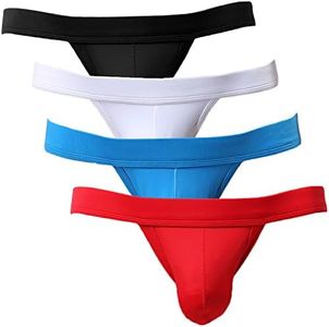 YuKaiChen Men's Bikini Underwear Sexy Bulge Bikini Briefs Low Rise 4-Pack L