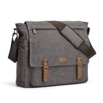 S-ZONE Messenger Bag Fit for 17.3 Inch Laptop Extra Large Men Canvas Briefcase Crossbody Satchel Shoulder Bag with Luggage Sleeve
