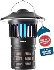 Flowtron Bug Trap Lantern | 2-in-1 UV Mosquito Trap & LED Camping Lantern, 21000 Sq Ft Coverage, 4000mAh Rechargeable Battery, Cordless Insect Trap with Fan for Patio Backyard Indoor Outdoor