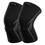 AVIDDA Knee Support Brace 2 Pack - New Upgrade Compression Knee Sleeves Upgrade for Arthritis, Joint Pain, Ligament Injury, Meniscus Tear, ACL, MCL, Tendonitis, Running, Squats, Sports Black