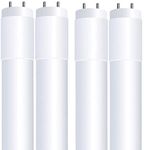 Feit Electric T8 LED Bulbs 4 Foot, 32 Watt Equivalent, Type A Tube Light, Plug & Play, T8 or T12 LED Fluorescent Replacement, Frosted, T48/830/LEDG2/4, 3000K Warm White, (Pack of 4)