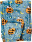 Berkshire Blanket & Home Co. Berkshire Home & Blanket Co. Peanuts Gang Snoopy Throw Blanket Featuring Snoopy with Woodstock Sleeping on a Jack-O-Lantern